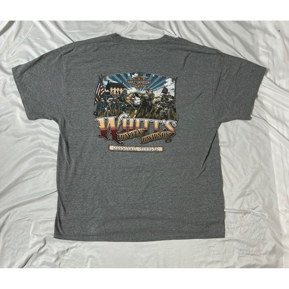 Harley-Davidson Screamin Eagle T-Shirt Gray XL RK Stratman Manassas VA Biker - Picture 6 of 13